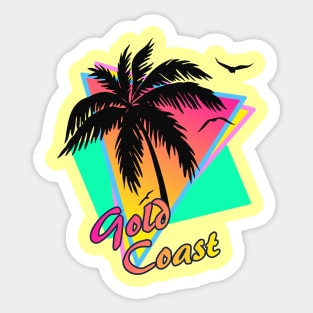 Gold Coast Cool 80s Sunset Sticker